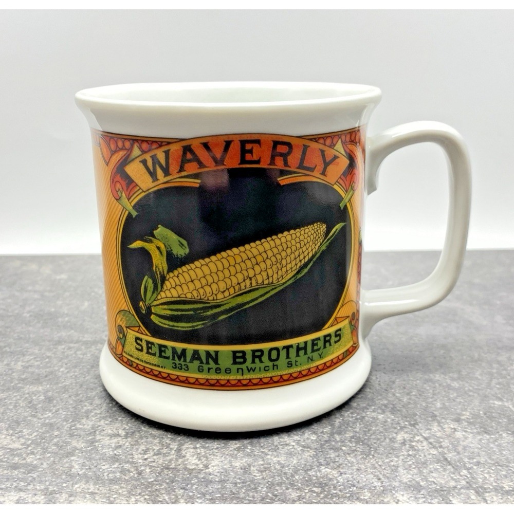 Waverly Seeman Brothers 12 oz Coffee Mug Corn Logo MANN 1981 Made in Korea‎ 80s